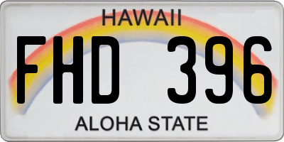 HI license plate FHD396