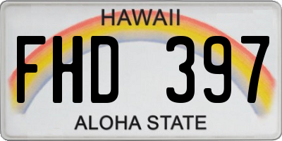 HI license plate FHD397