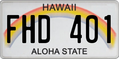 HI license plate FHD401