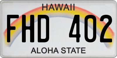 HI license plate FHD402