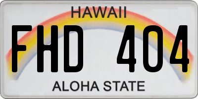 HI license plate FHD404