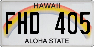 HI license plate FHD405