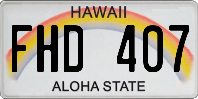 HI license plate FHD407