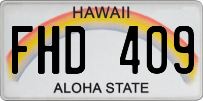 HI license plate FHD409