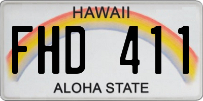 HI license plate FHD411