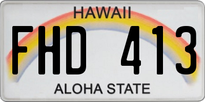 HI license plate FHD413