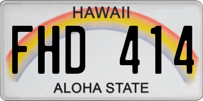 HI license plate FHD414