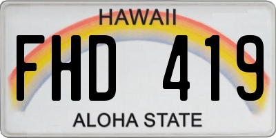 HI license plate FHD419