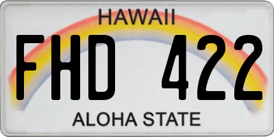 HI license plate FHD422