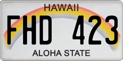 HI license plate FHD423
