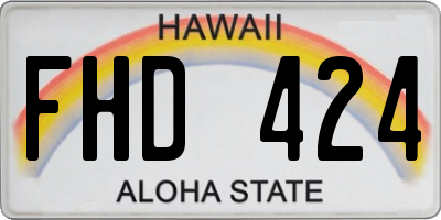 HI license plate FHD424