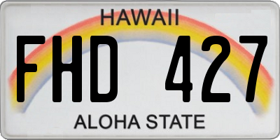 HI license plate FHD427