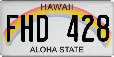 HI license plate FHD428