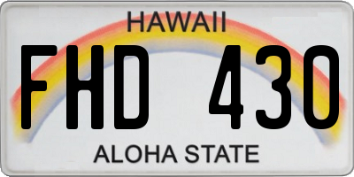 HI license plate FHD430