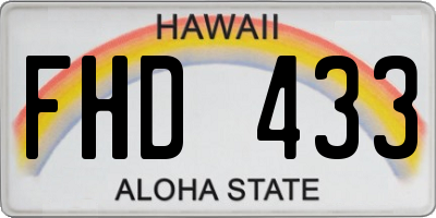 HI license plate FHD433