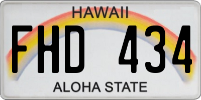 HI license plate FHD434