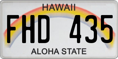 HI license plate FHD435