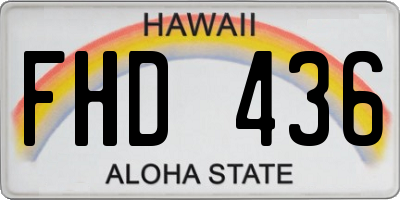 HI license plate FHD436