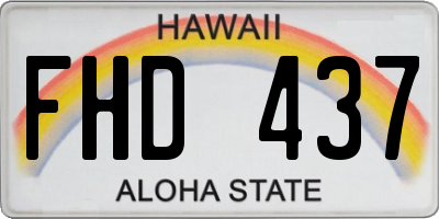 HI license plate FHD437