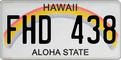 HI license plate FHD438
