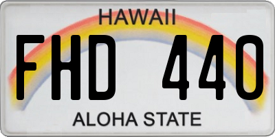HI license plate FHD440