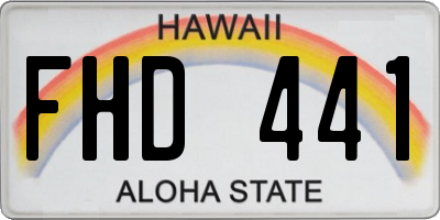 HI license plate FHD441