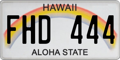 HI license plate FHD444