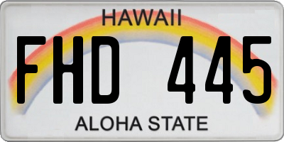 HI license plate FHD445