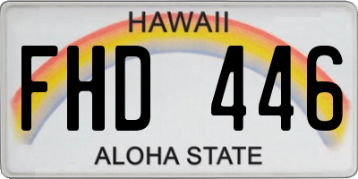 HI license plate FHD446