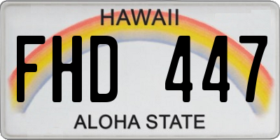 HI license plate FHD447