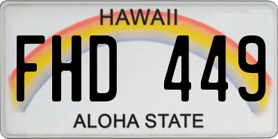 HI license plate FHD449