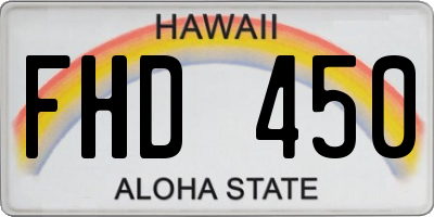 HI license plate FHD450