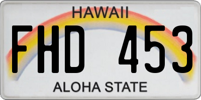 HI license plate FHD453