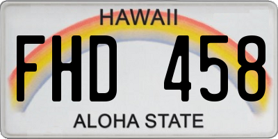 HI license plate FHD458