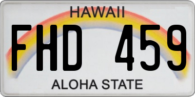 HI license plate FHD459