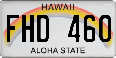 HI license plate FHD460