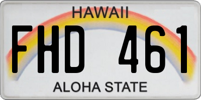 HI license plate FHD461