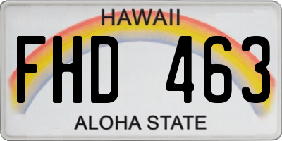 HI license plate FHD463