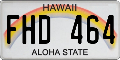 HI license plate FHD464