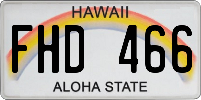 HI license plate FHD466