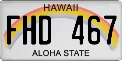 HI license plate FHD467