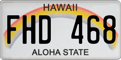 HI license plate FHD468