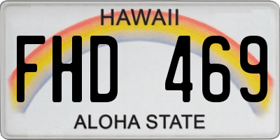 HI license plate FHD469