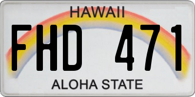HI license plate FHD471