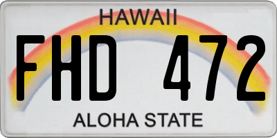 HI license plate FHD472
