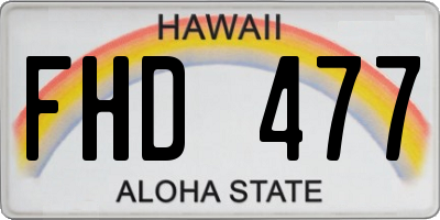 HI license plate FHD477