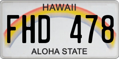 HI license plate FHD478
