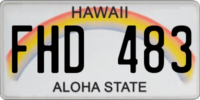 HI license plate FHD483