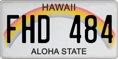HI license plate FHD484