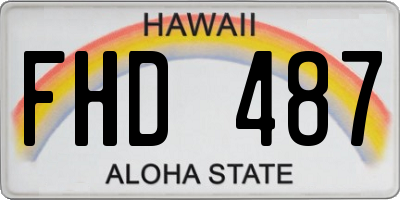 HI license plate FHD487